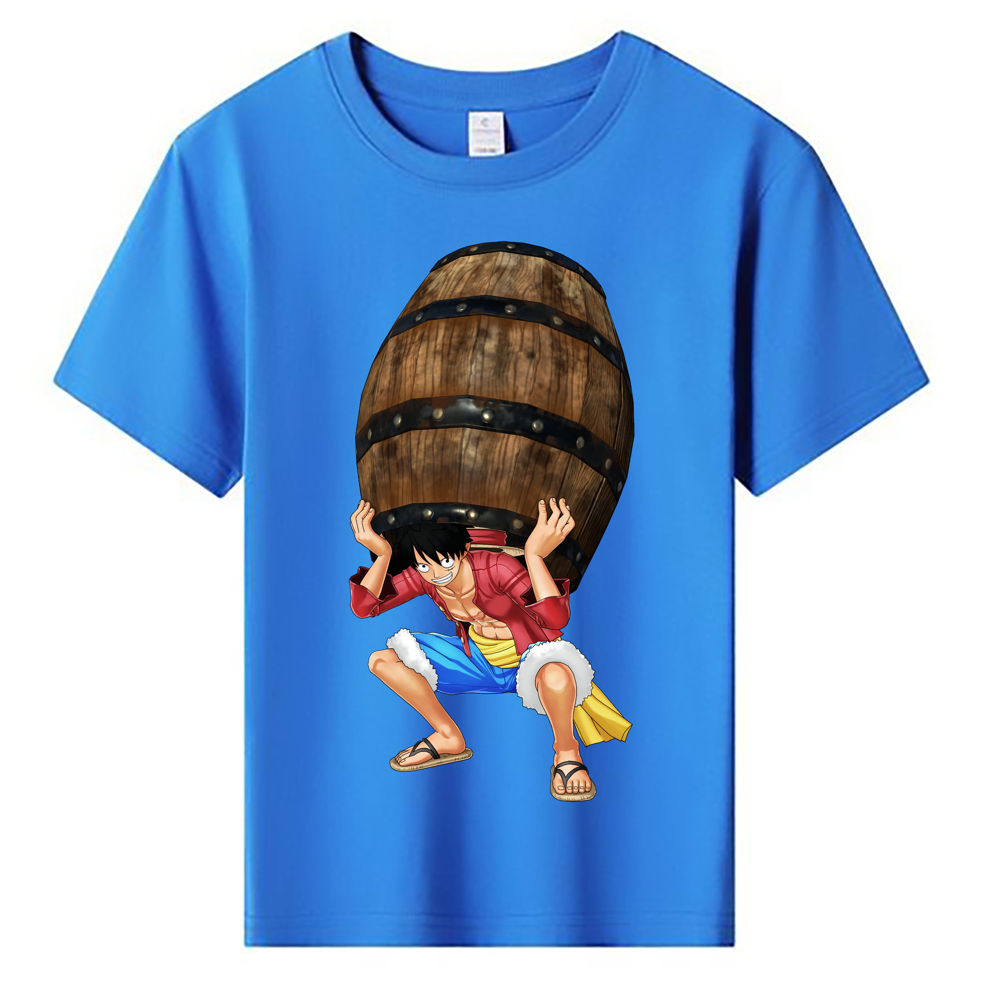 ワンピース モンキー・D・ルフィ ONE PIECE Monkey D. Luffy 綿100％キッズTシャツ（フロントプリント）